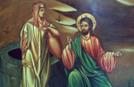 Ιερά εικόνα από το Φρέαρ του Ιακώβ με θέμα: Ο Ιησούς συναντά την Αγία Φωτεινή τη Σαμαρείτιδα 