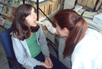 The children of the Center of Love during dental examination