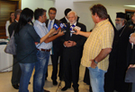 Ο Διαχειριστής της Μ.Κ.Ο. ΄Ρωμηοσύνη΄ κ. Πέτρος Κυριακίδης δίδει συνέντευξη στους δημοσιογράφους πριν την έναρξη του Συνεδρίου
