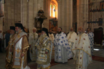 Αρχιερείς του Πατριαρχείου κατά τη διάρκεια της Λειτουργίας στο Φρέαρ